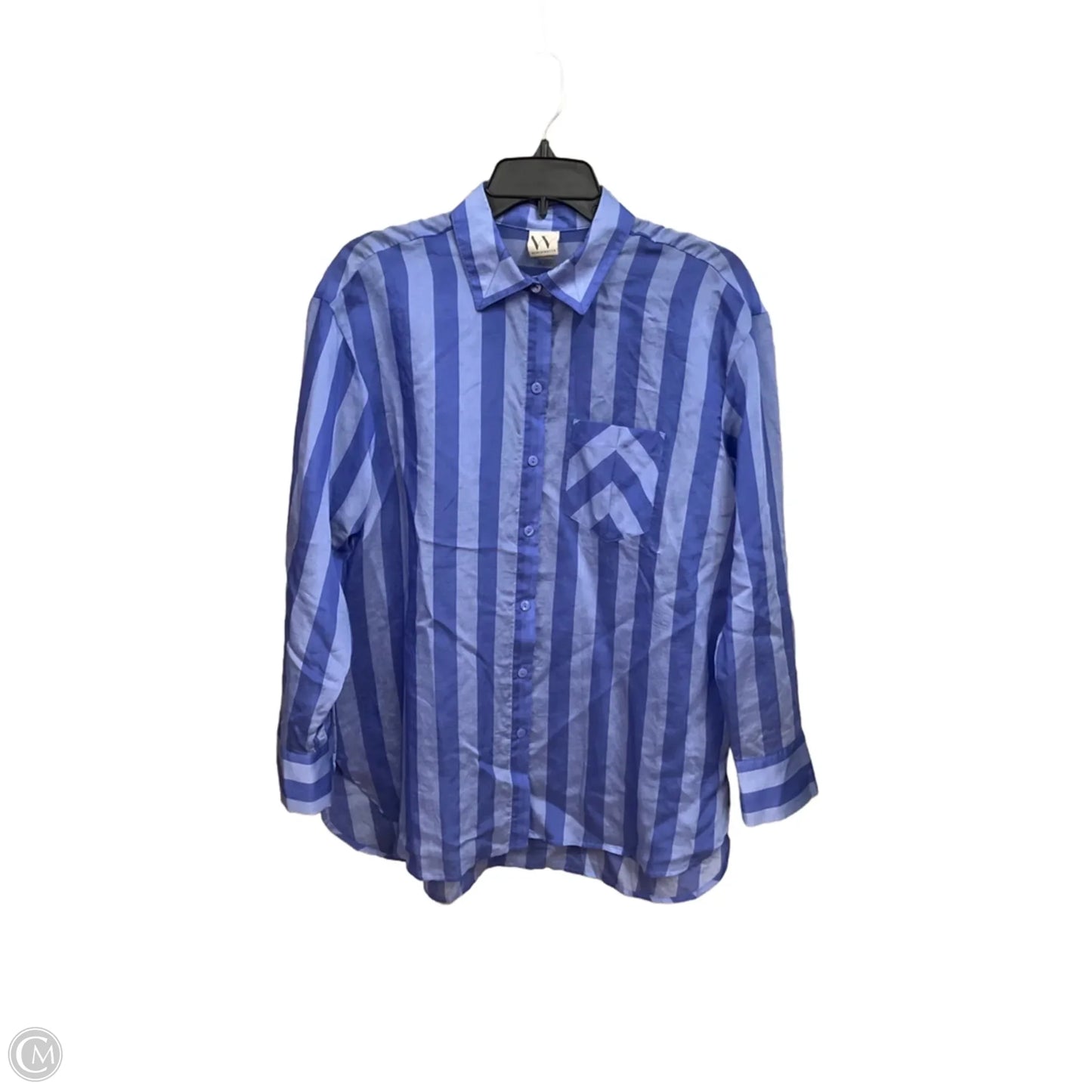 Blouse Long Sleeve By Worthington In Striped Pattern, Size: S