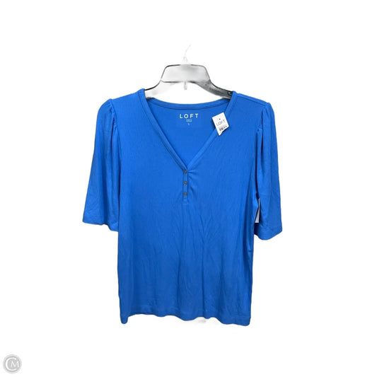 Top Short Sleeve By Loft In Blue, Size: L