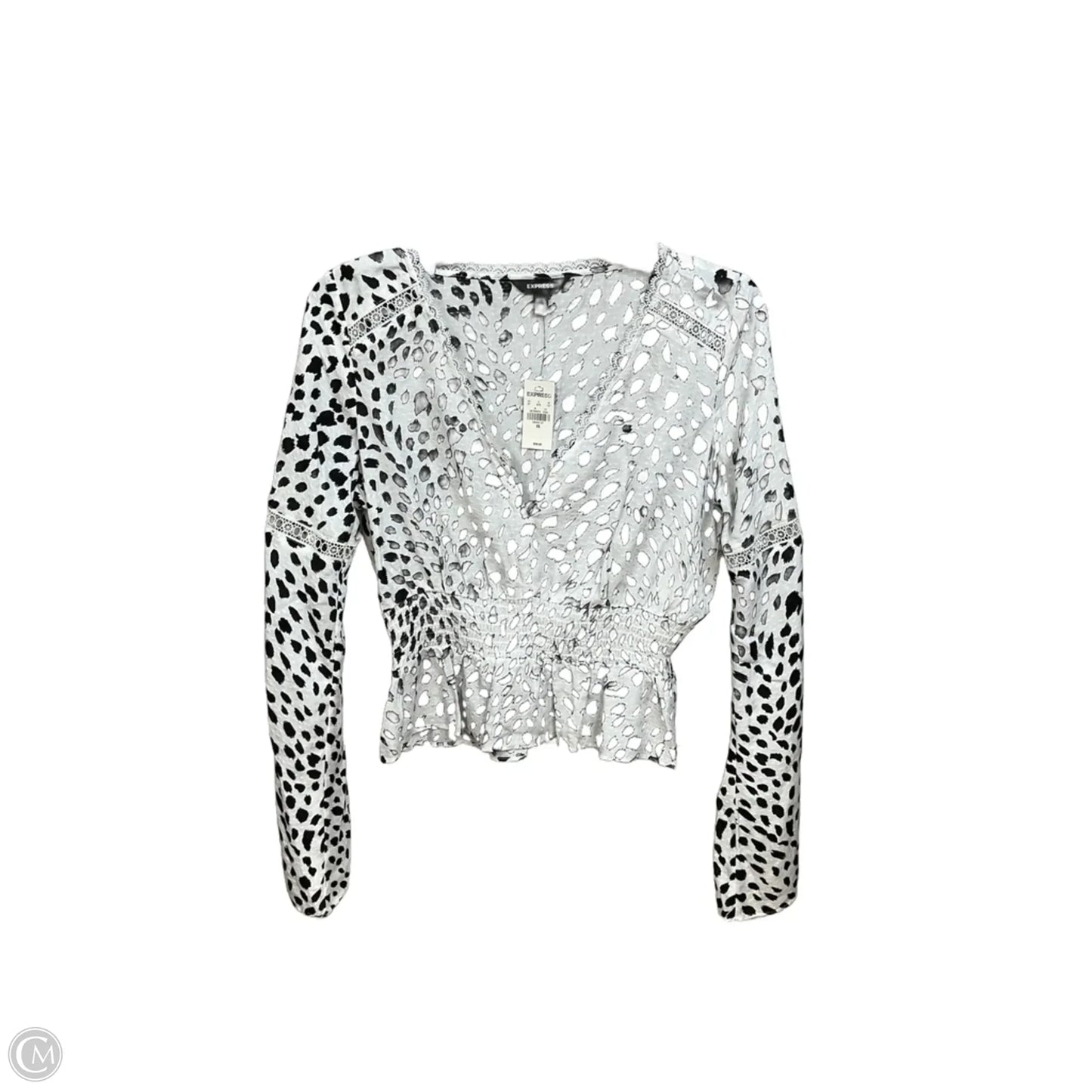 Top Long Sleeve By Express In Animal Print, Size: Xs