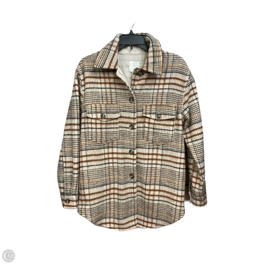 Jacket Shirt By Joie In Plaid Pattern, Size: S
