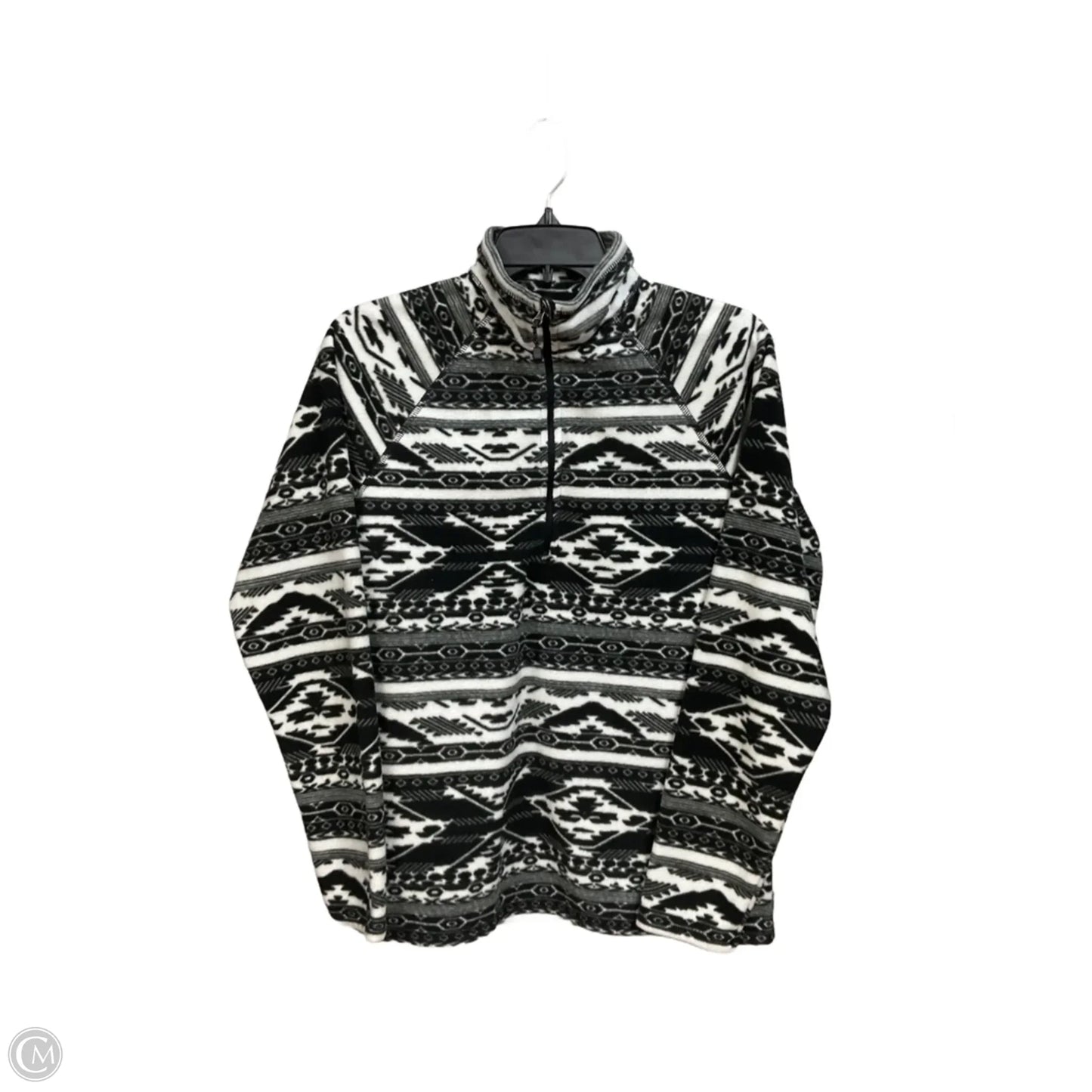 Top Long Sleeve By Eddie Bauer In Black & White, Size: M