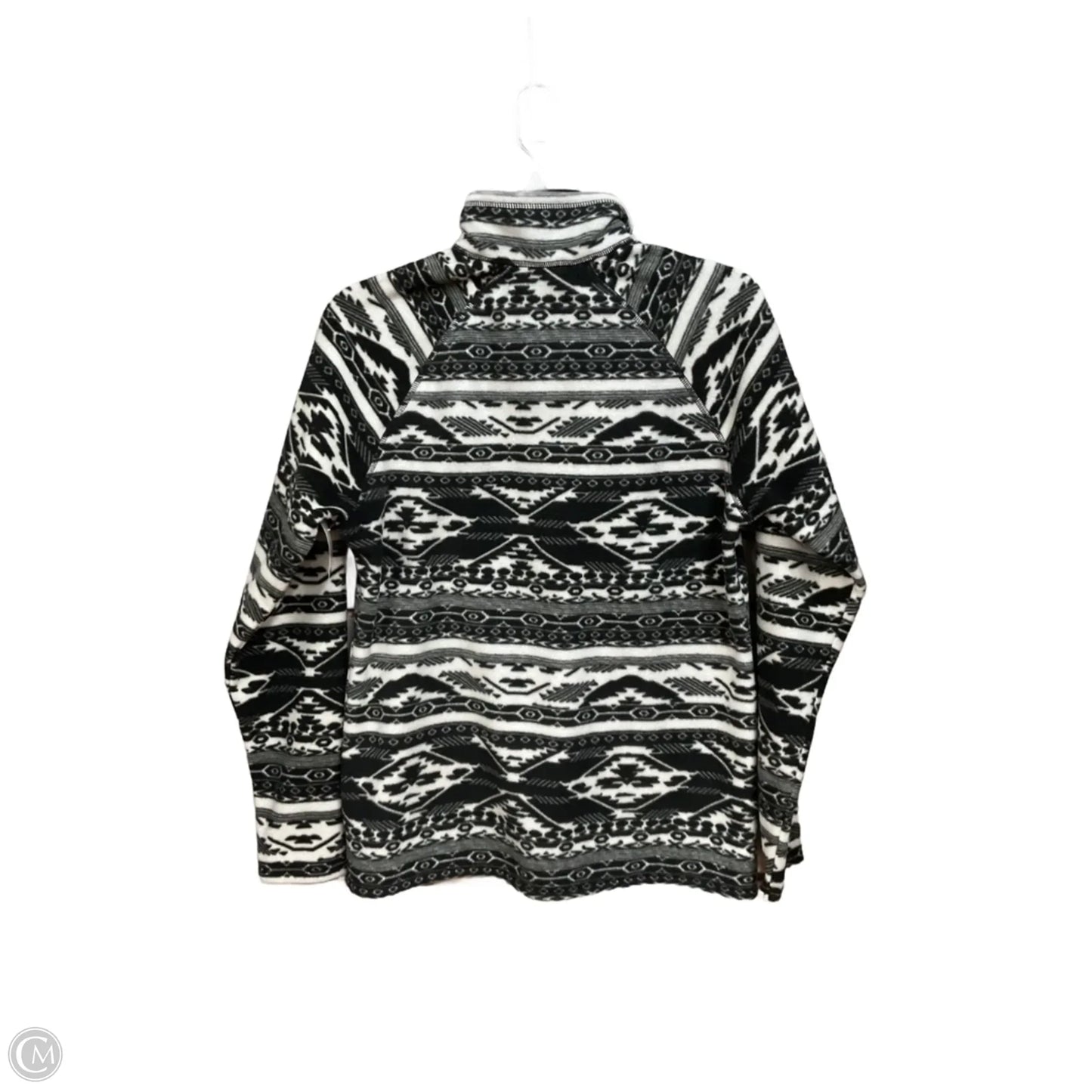 Top Long Sleeve By Eddie Bauer In Black & White, Size: M