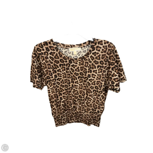Top Short Sleeve By Michael By Michael Kors In Animal Print, Size: S