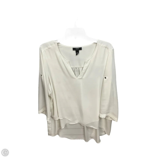Tunic 3/4 Sleeve By Alfani In Cream, Size: Xl