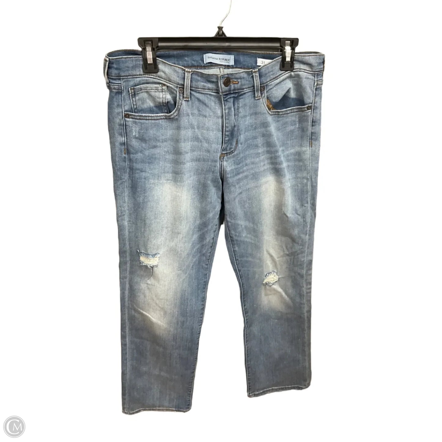 Jeans Straight By Banana Republic In Blue Denim, Size: 12