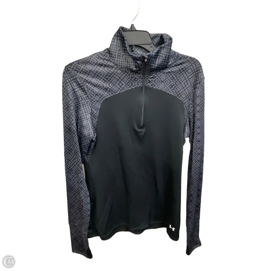 Athletic Top Long Sleeve Collar By Under Armour In Black & Grey, Size: M
