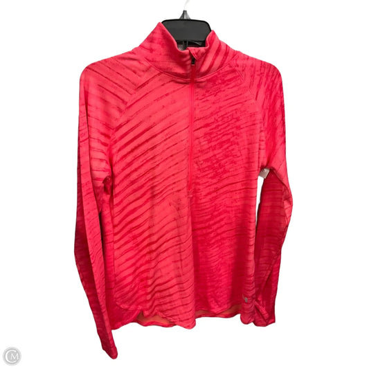 Athletic Top Long Sleeve Collar By Under Armour In Coral, Size: Xl