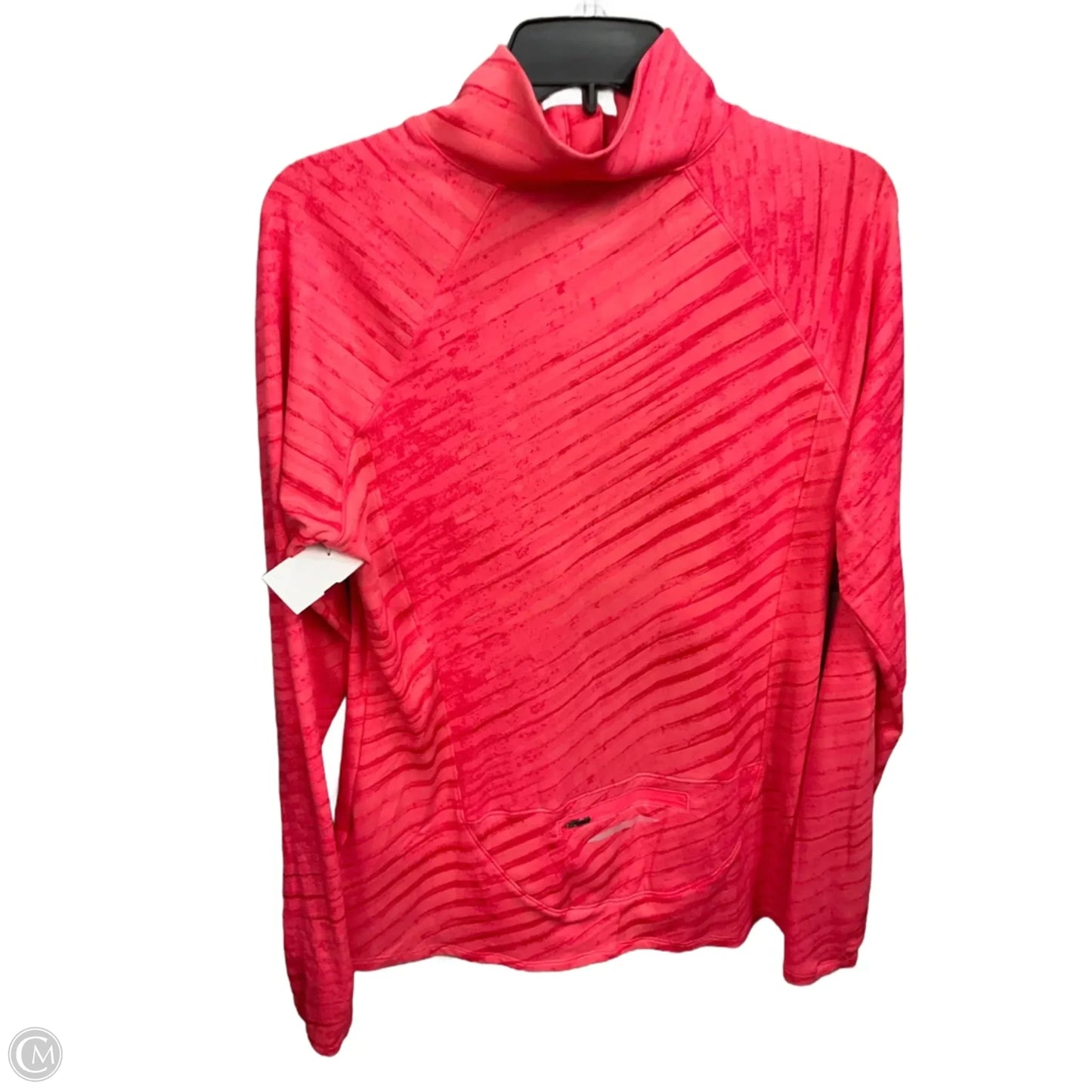 Athletic Top Long Sleeve Collar By Under Armour In Coral, Size: Xl