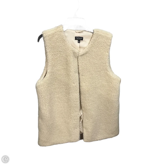 Vest Faux Fur & Sherpa By Top Shop In Cream, Size: M