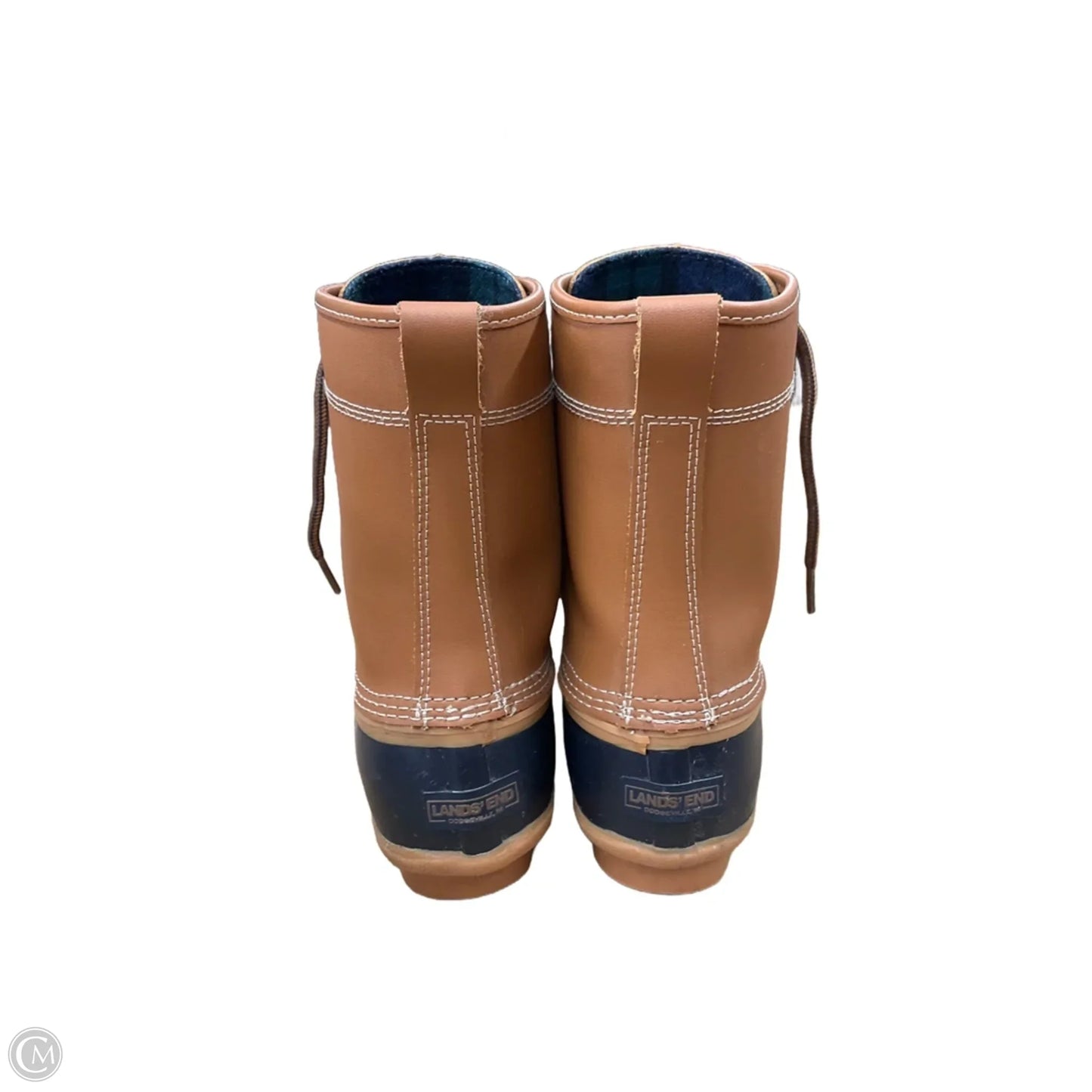 Boots Rain By Lands End In Blue & Brown, Size: 7.5