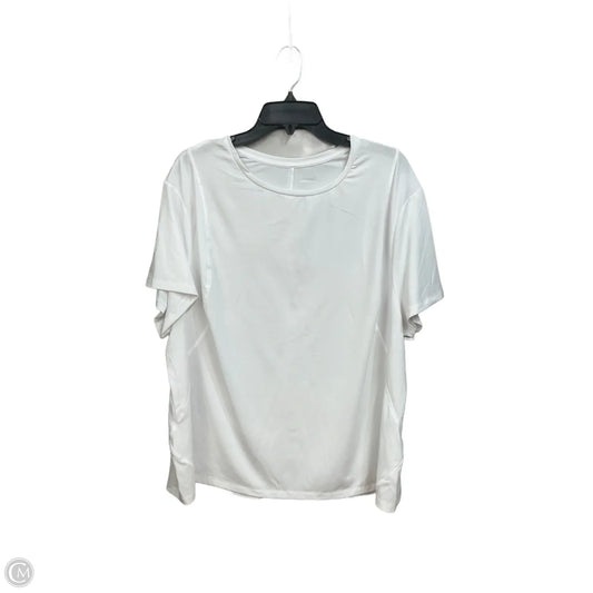 Athletic Top Short Sleeve By Avia In White, Size: 3x