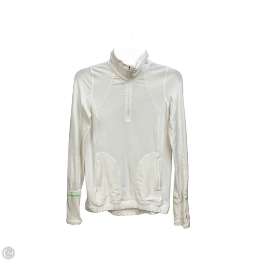 Athletic Top Long Sleeve Collar By Lululemon In Cream, Size: S