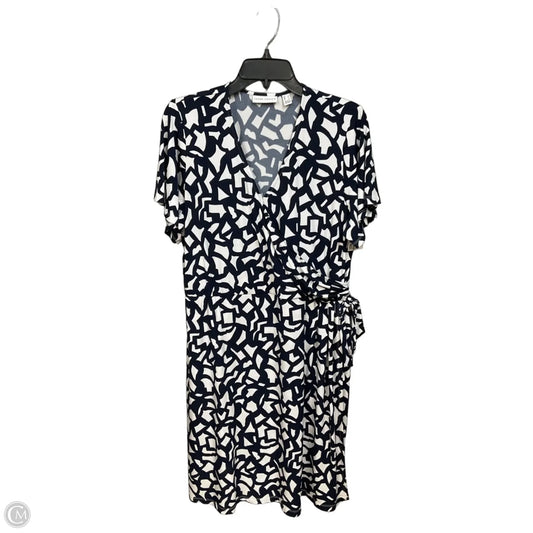 Dress Casual Short By Susan Graver In Blue & White, Size: L