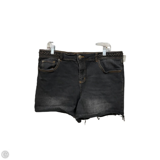 Shorts By Tribal In Black Denim, Size: 16