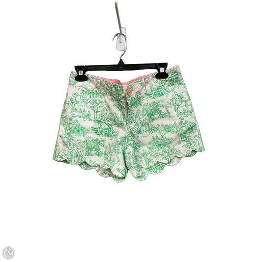 Shorts Designer By Lilly Pulitzer In Green & White, Size: 2