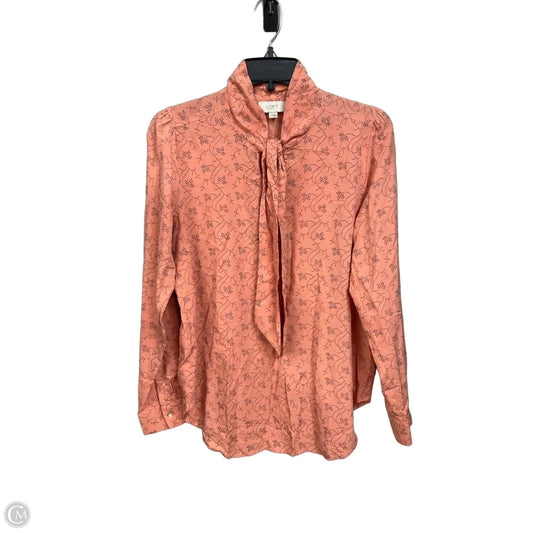 Blouse Long Sleeve By Loft In Peach, Size: S
