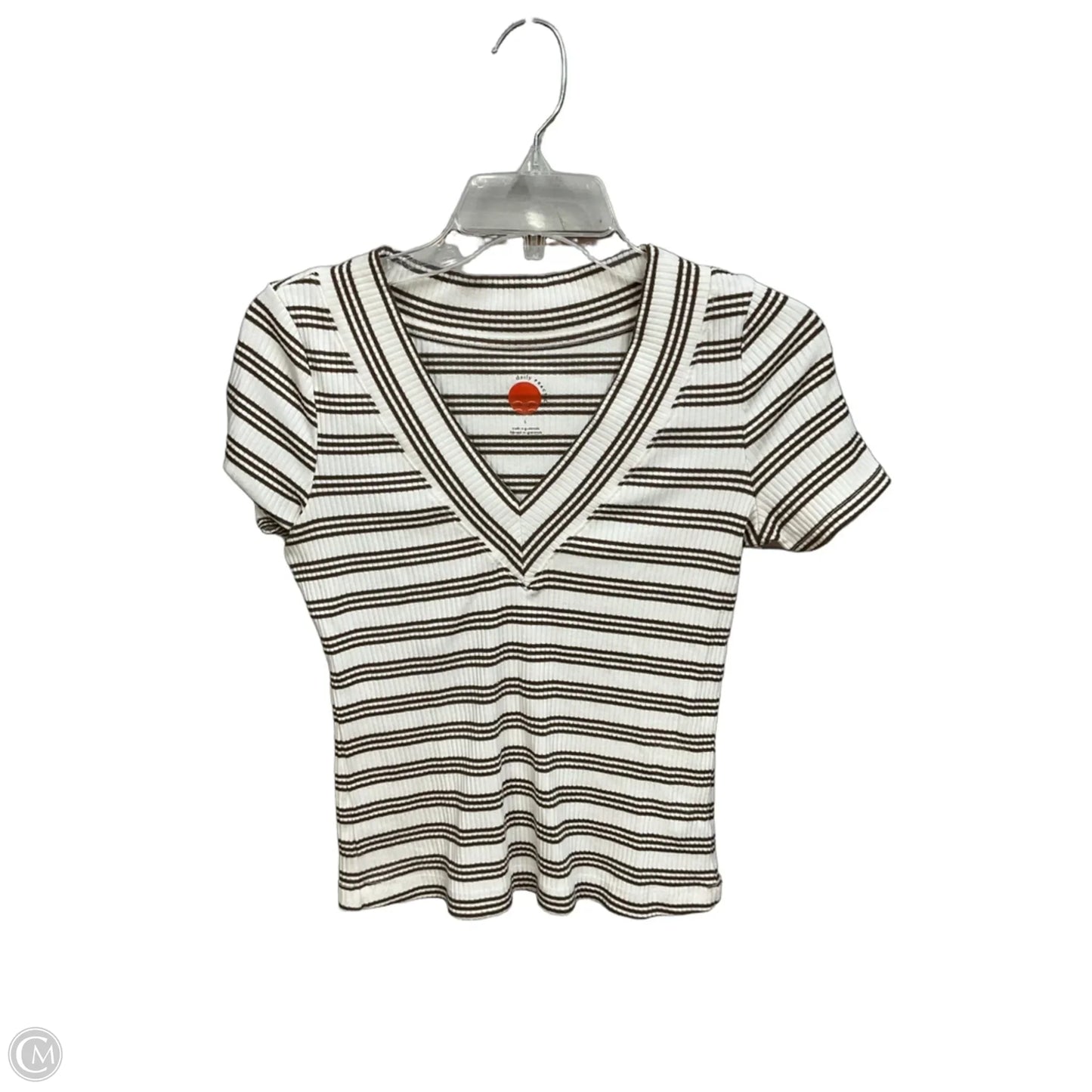 Top Short Sleeve By Daily Practice By Anthropologie In Striped Pattern, Size: S