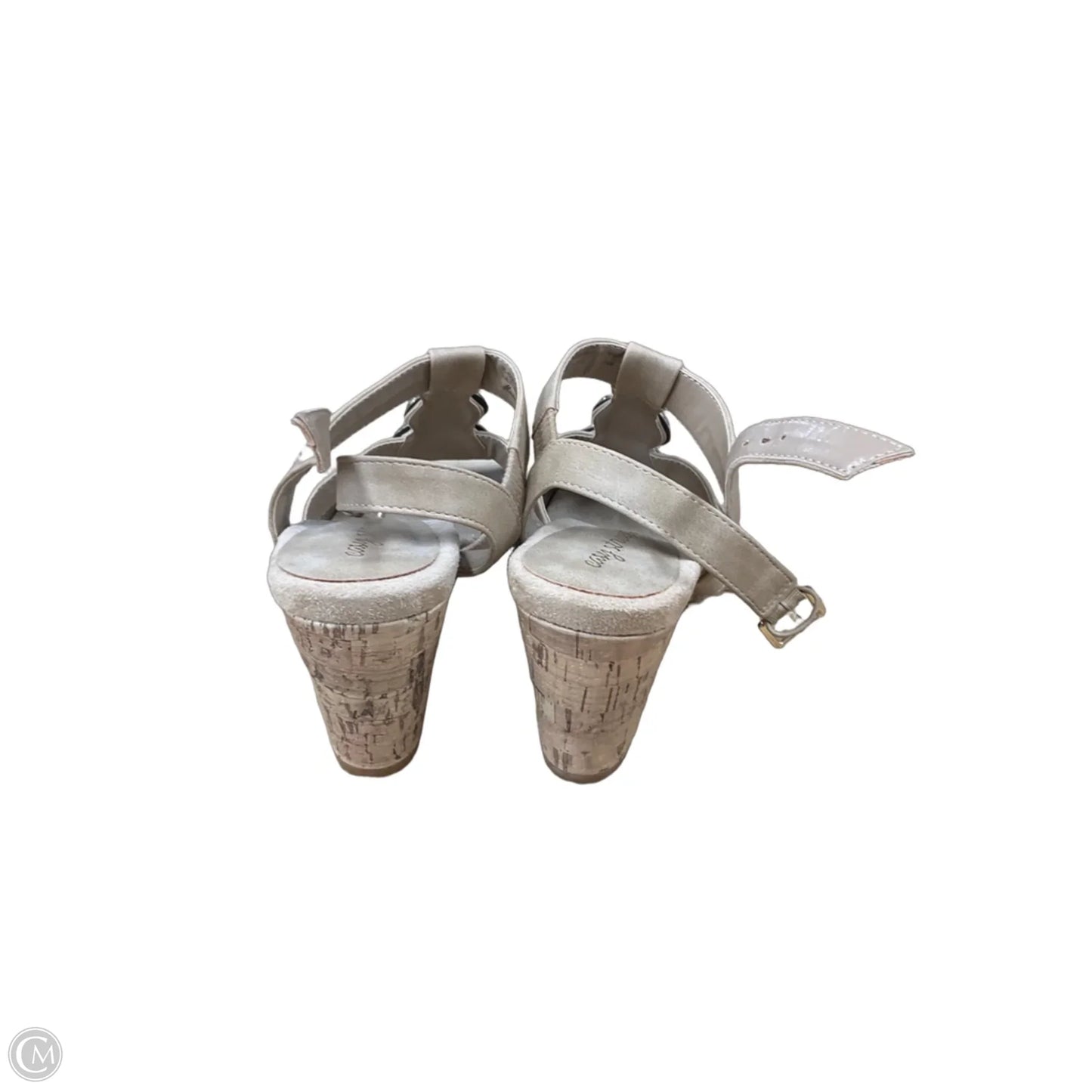 Sandals Heels Block By Easy Street In Tan, Size: 10