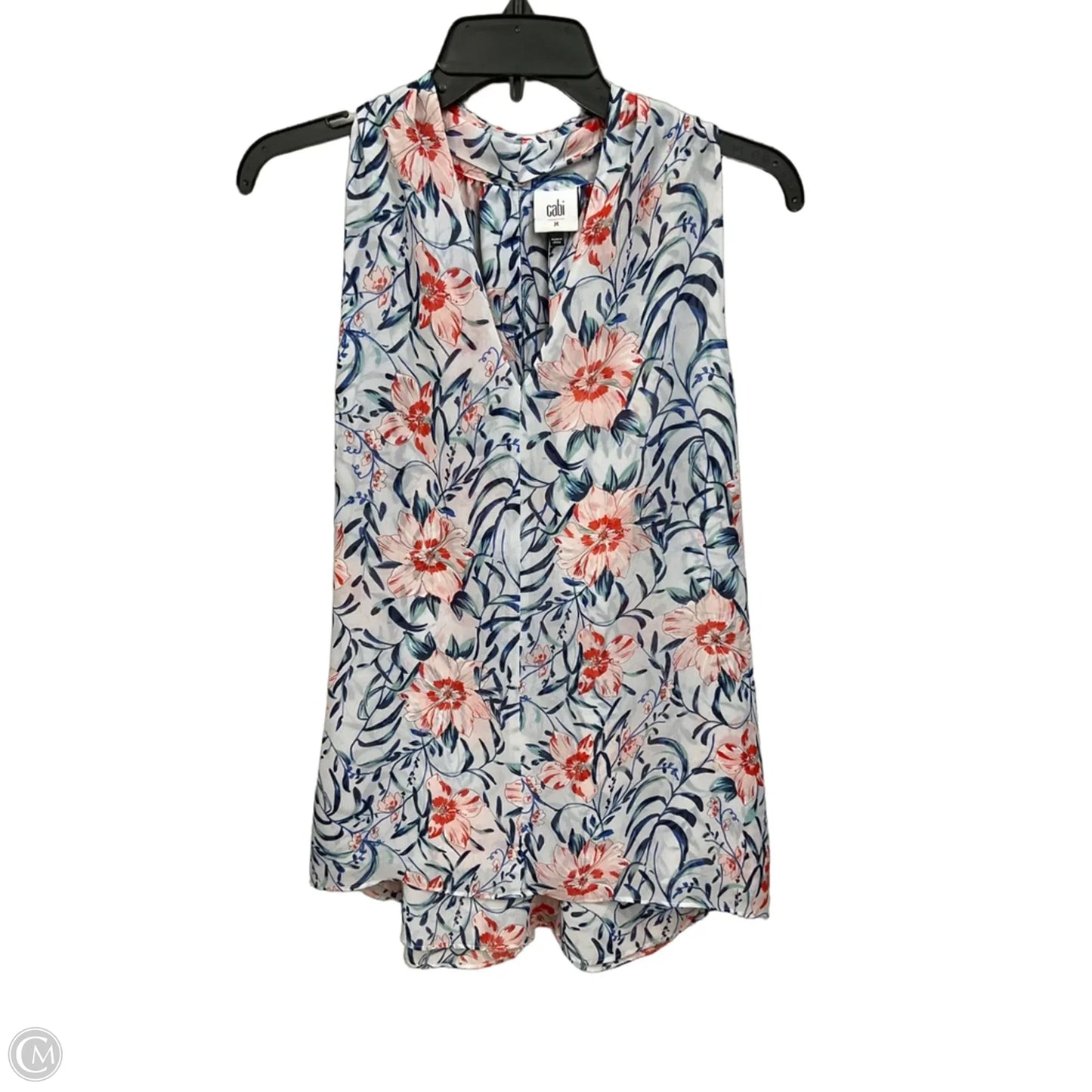 Top Sleeveless By Cabi In Floral Print, Size: M