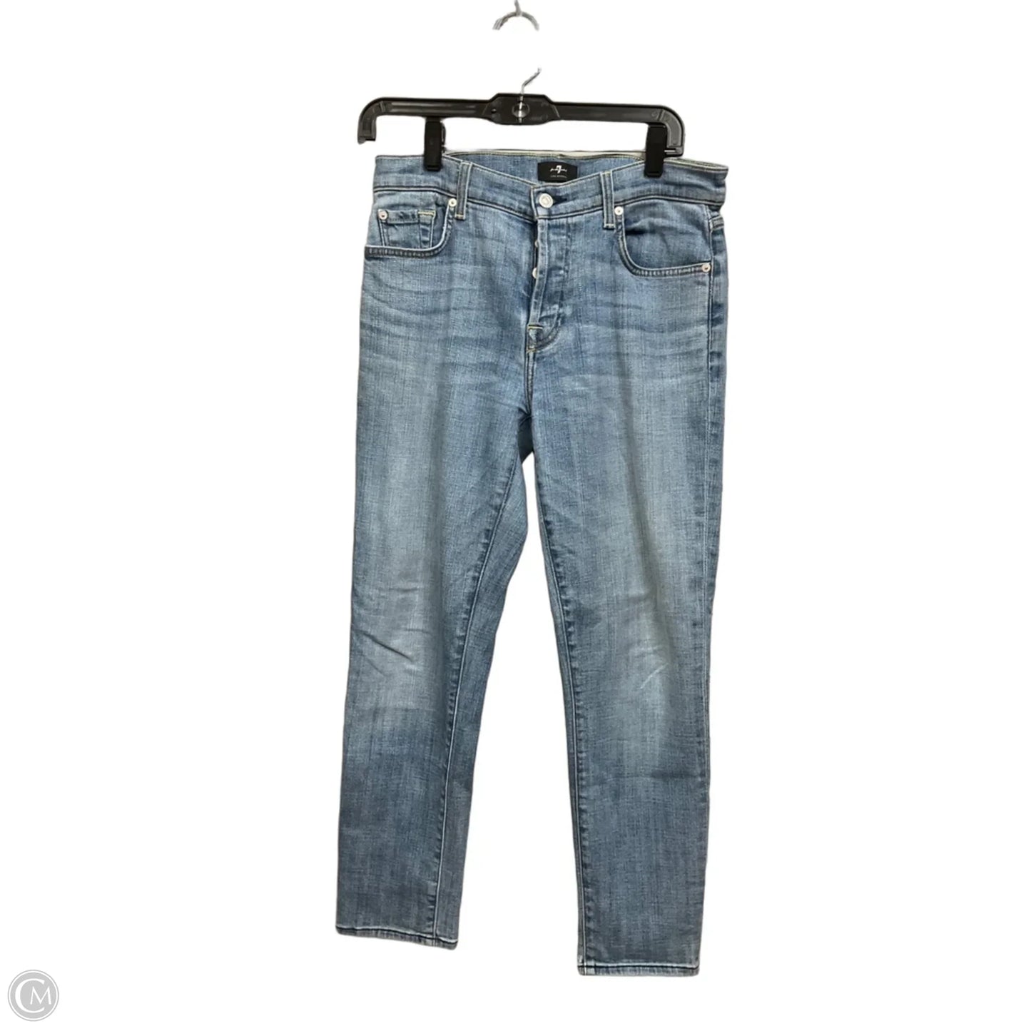 Jeans Skinny By 7 For All Mankind In Blue Denim, Size: 4