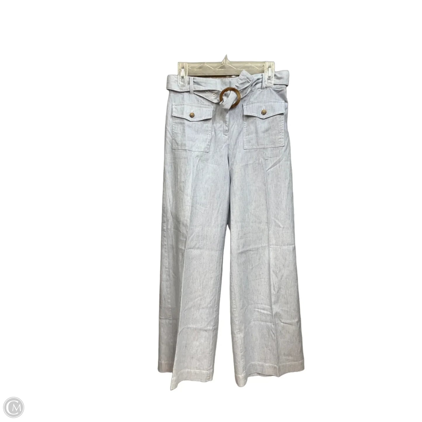 Pants Wide Leg By Loft In Blue & White, Size: 4