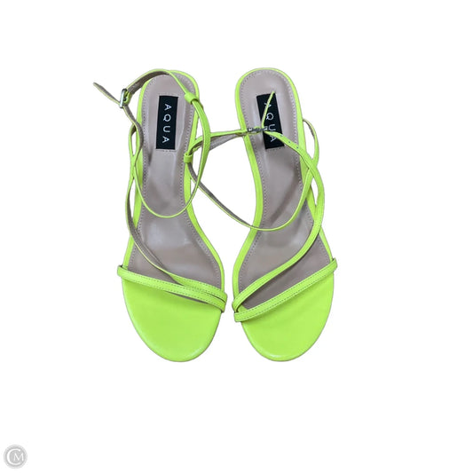 Sandals Heels Stiletto By Aqua In Yellow, Size: 9