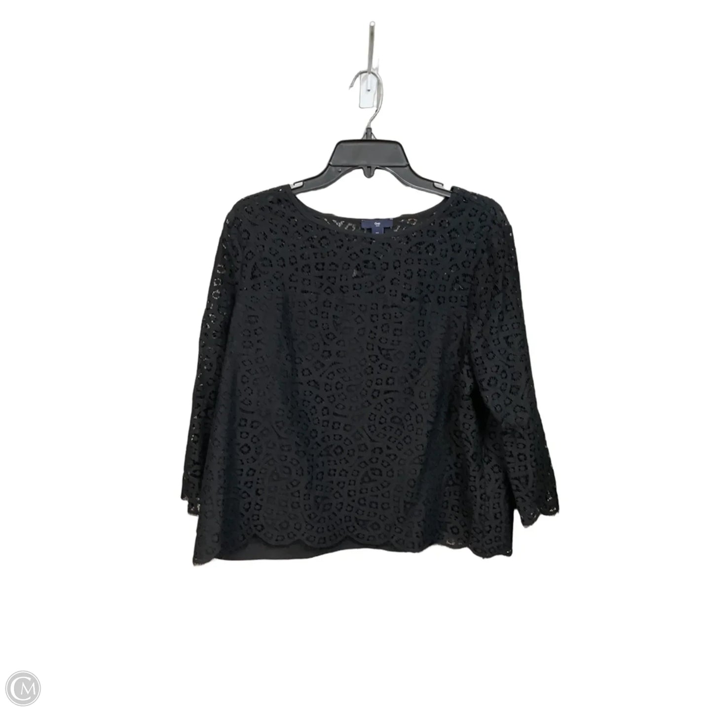 Top 3/4 Sleeve By Gap In Black, Size: L