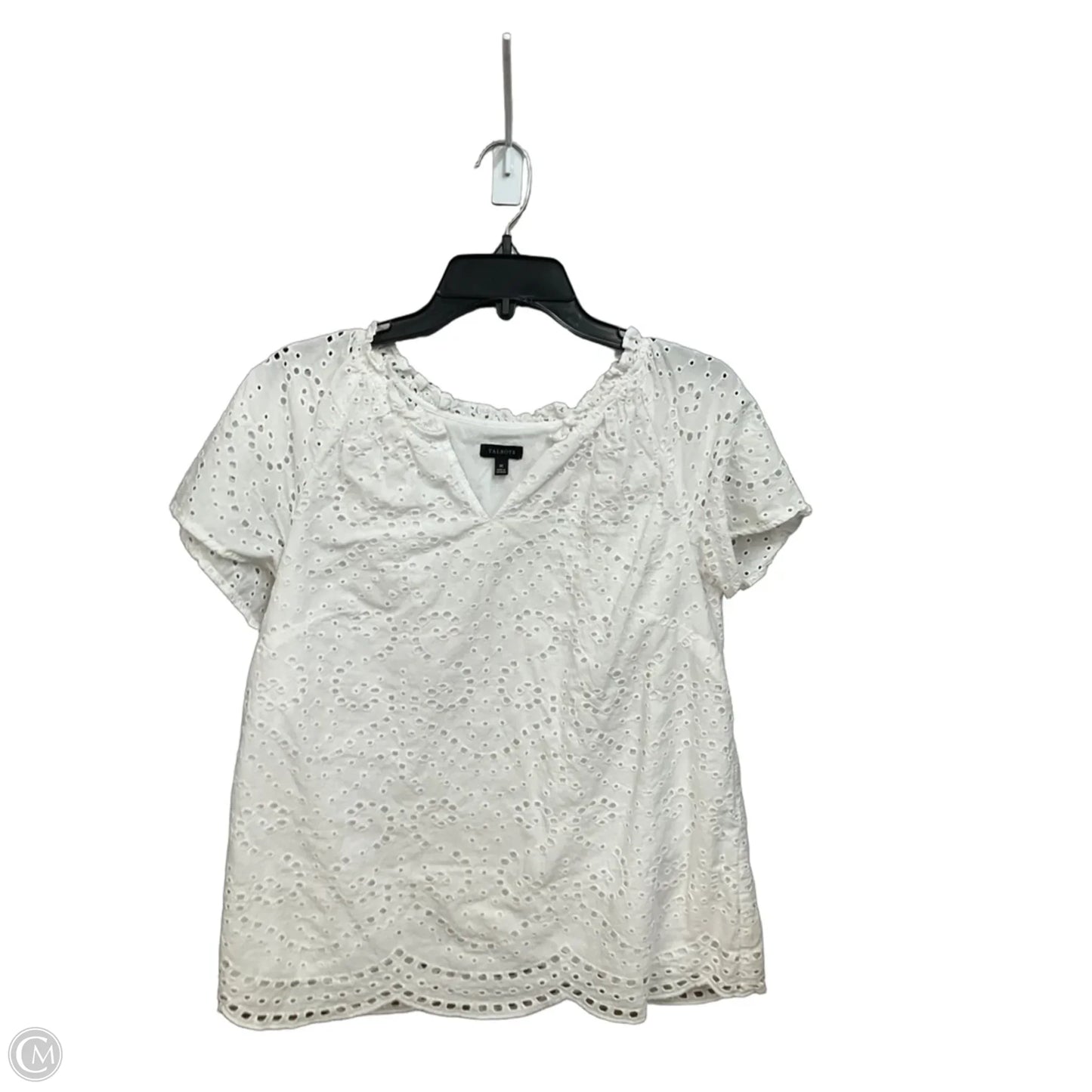 Top Short Sleeve By Talbots In White, Size: M
