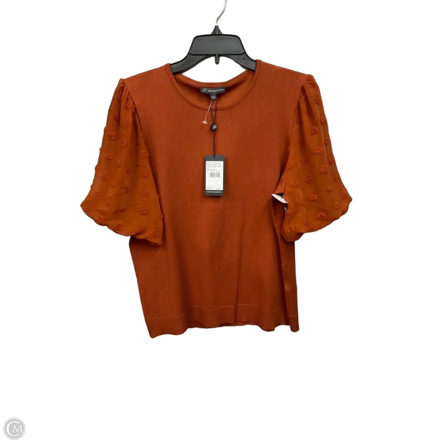 Top Short Sleeve By Adrianna Papell In Orange, Size: L