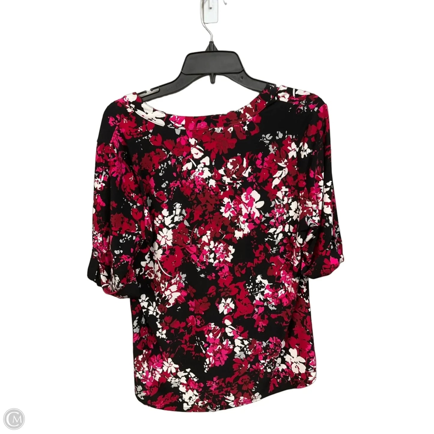 Top Short Sleeve By Anne Klein In Floral Print, Size: L