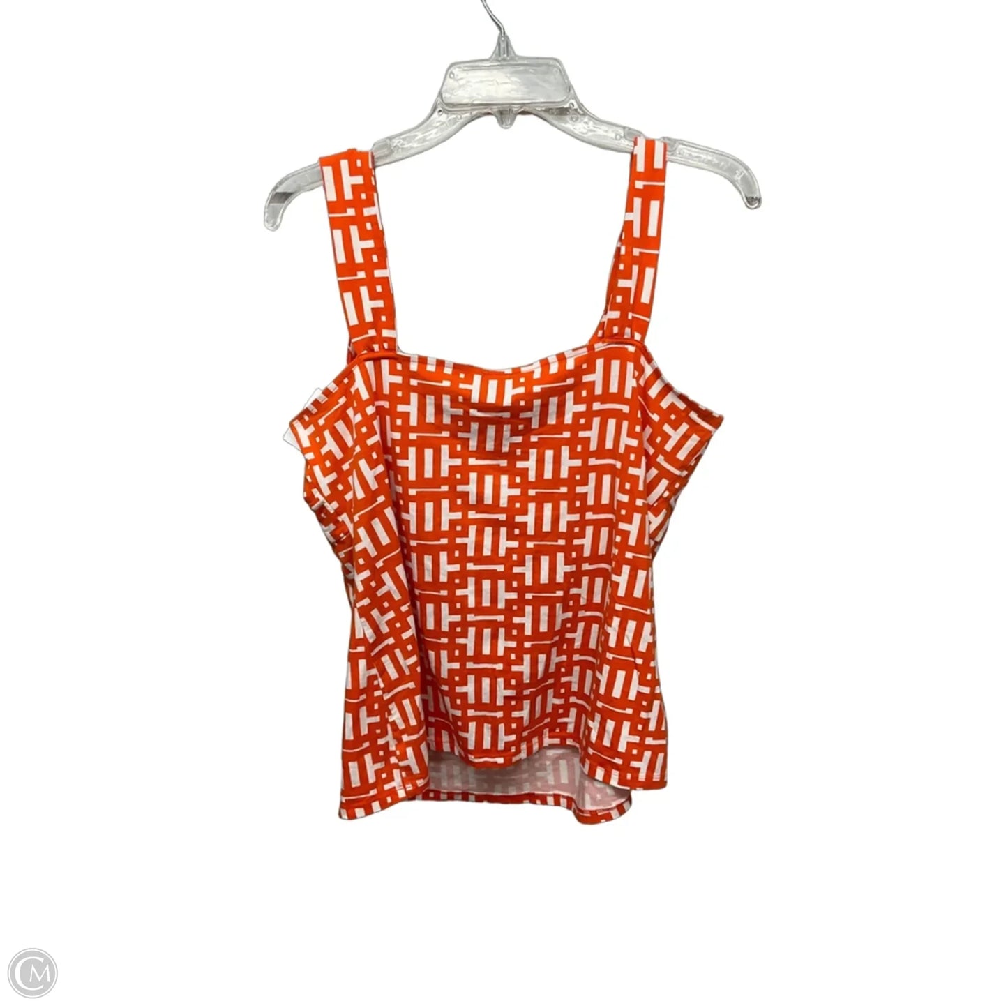 Top Sleeveless By Ann Taylor In Orange & White, Size: Xl