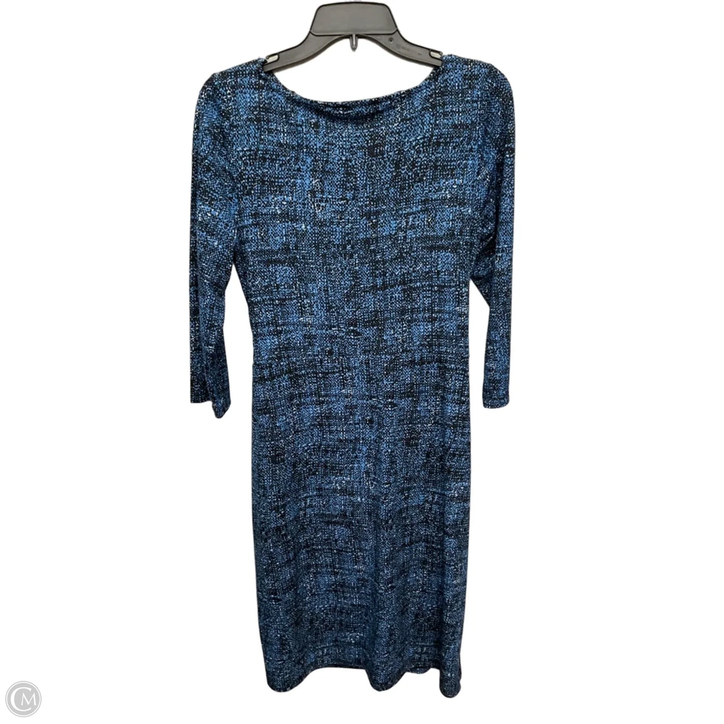 Dress Casual Midi By Talbots In Black & Blue, Size: L