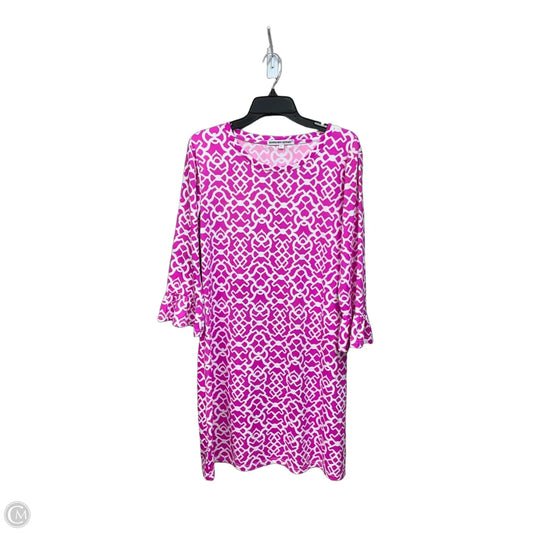 Dress Party Midi By Clothes Mentor In Purple & White, Size: L