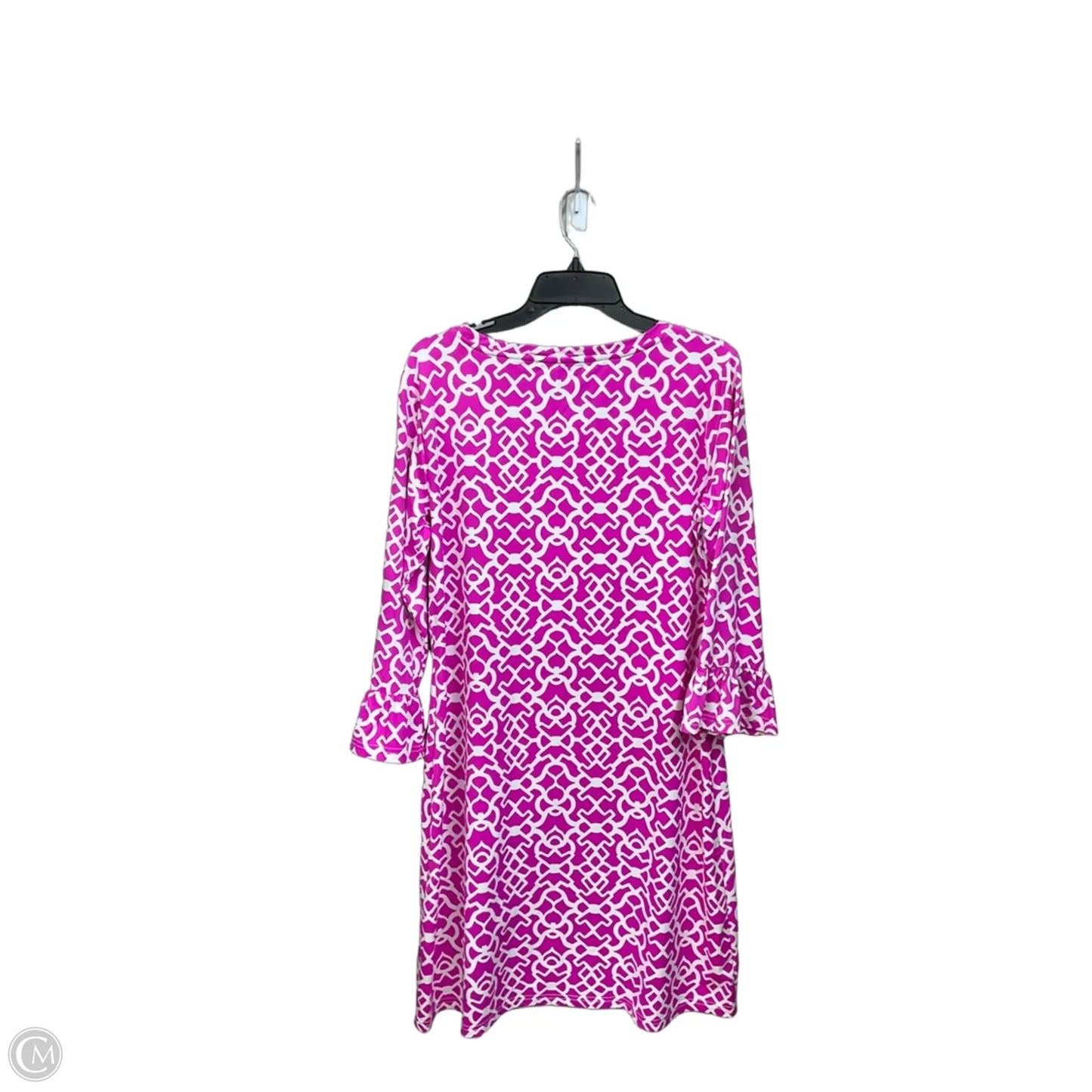 Dress Party Midi By Clothes Mentor In Purple & White, Size: L