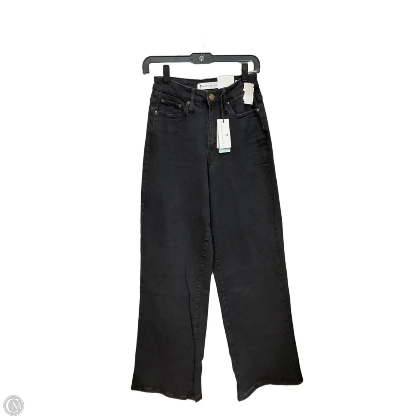 Jeans Wide Leg By Clothes Mentor In Black Denim, Size: 0