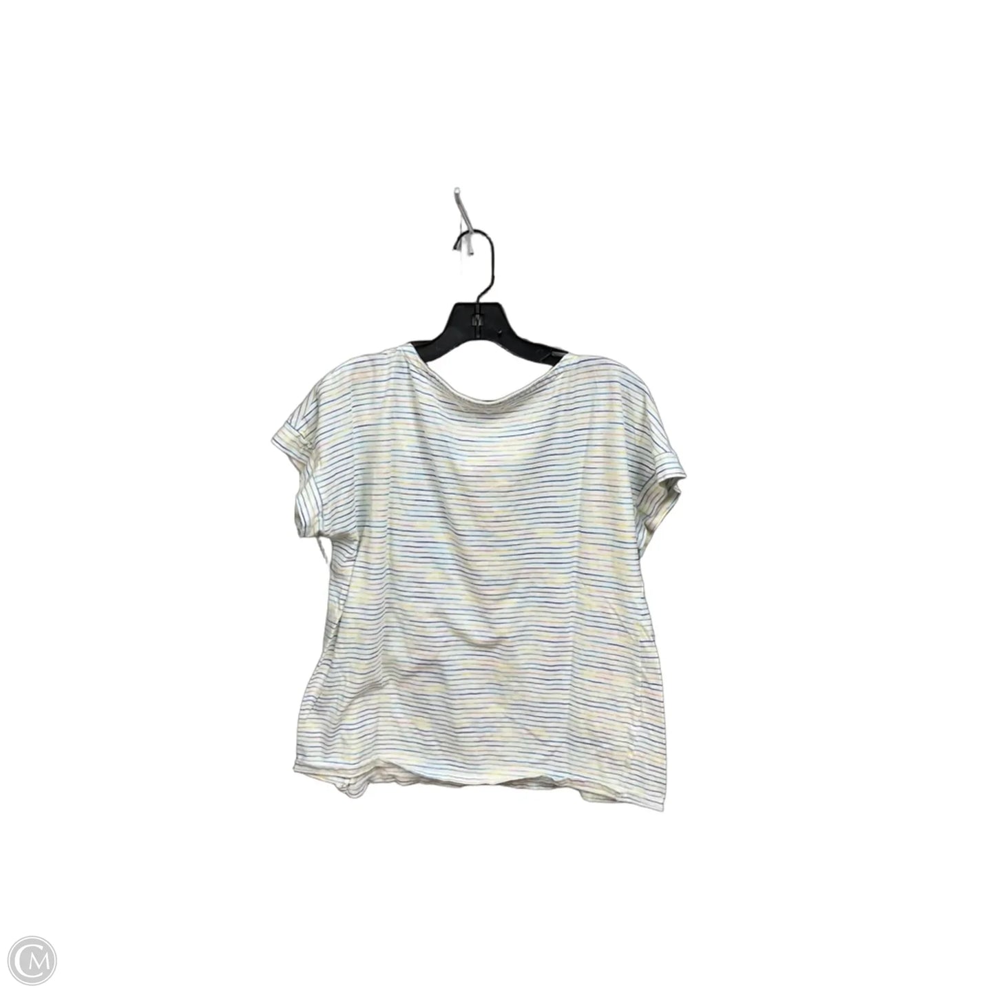 Top Short Sleeve By Talbots In Striped Pattern, Size: L