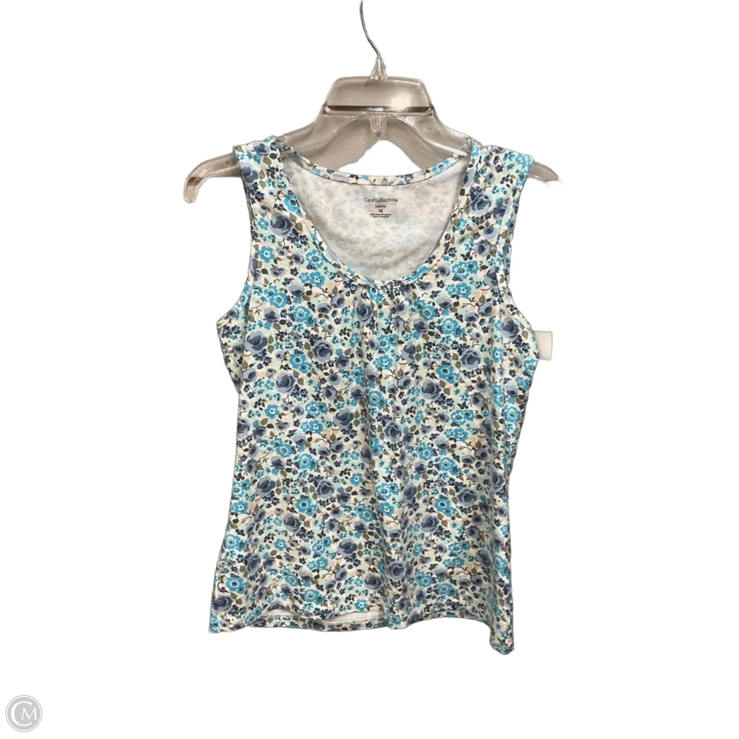 Top Sleeveless By Croft And Barrow In Floral Print, Size: M