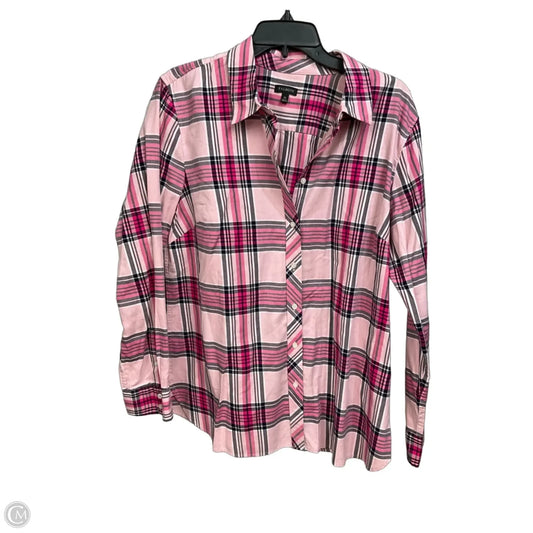 Top Long Sleeve By Talbots In Plaid Pattern, Size: Xl