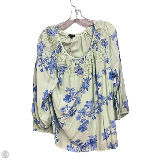 Top 3/4 Sleeve By Talbots In Floral Print, Size: Xl