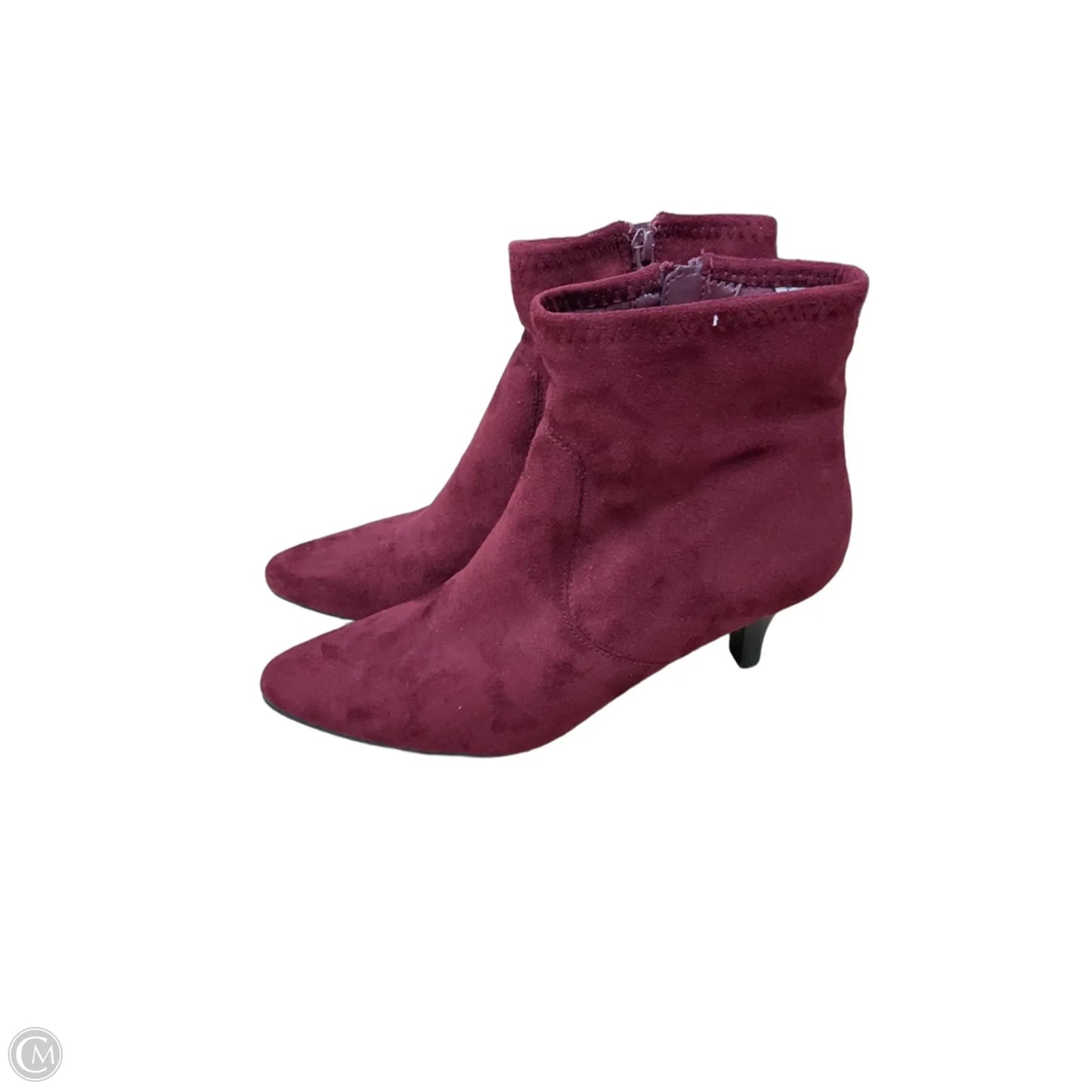 Boots Ankle Heels By Impo In Maroon, Size: 6.5