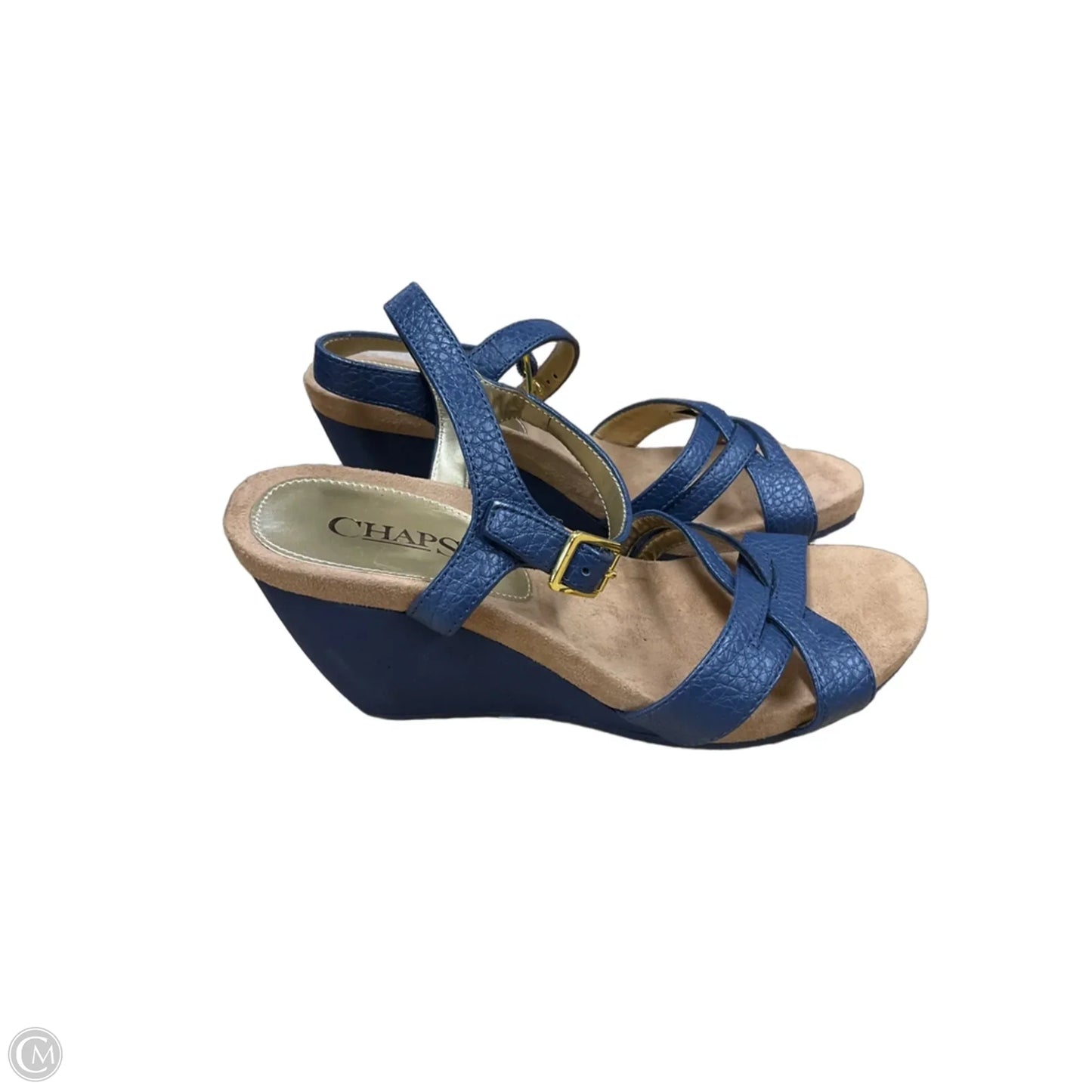 Sandals Heels Wedge By Chaps In Navy, Size: 7.5