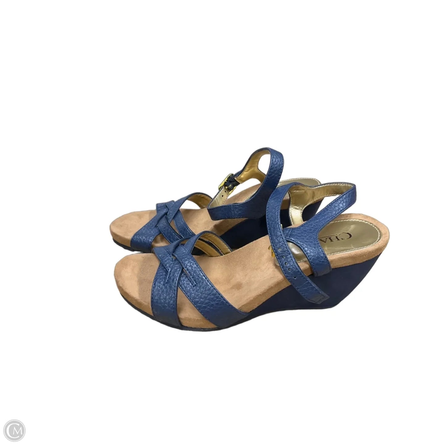 Sandals Heels Wedge By Chaps In Navy, Size: 7.5