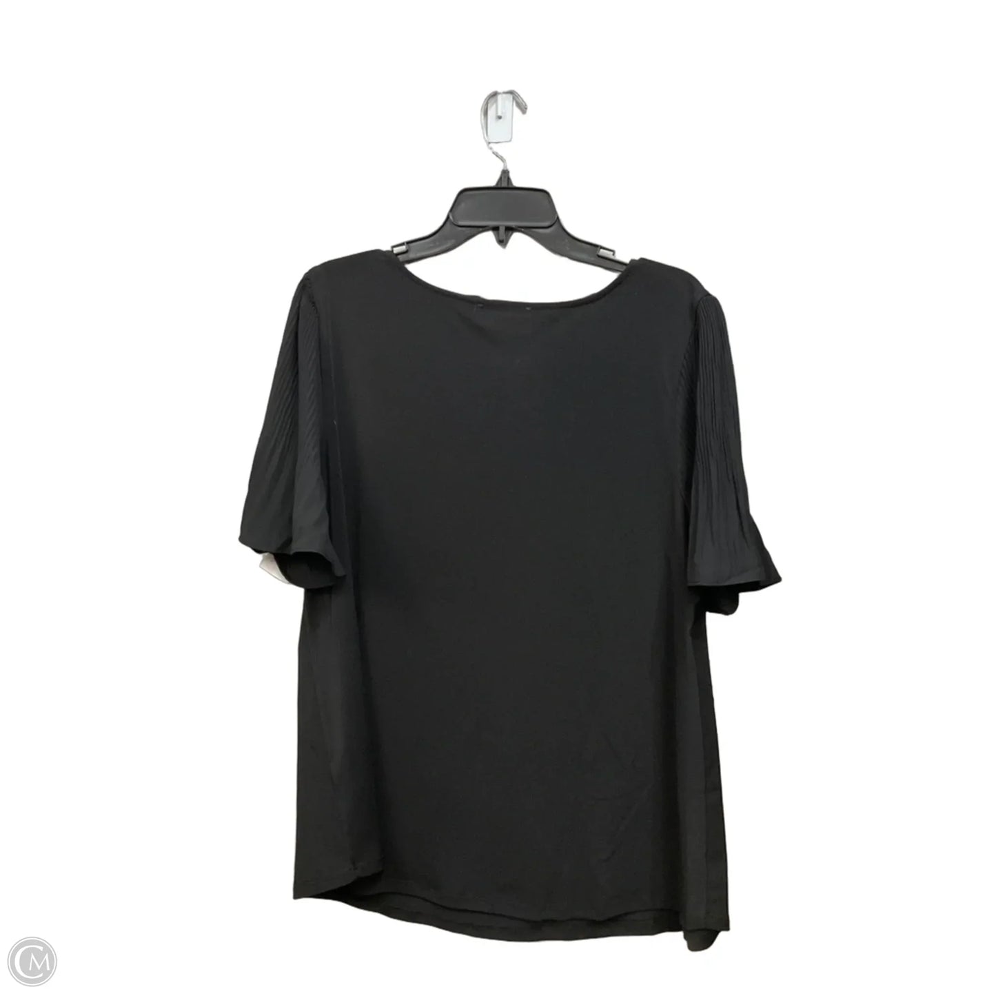 Top Short Sleeve By Adrianna Papell In Black, Size: 1x