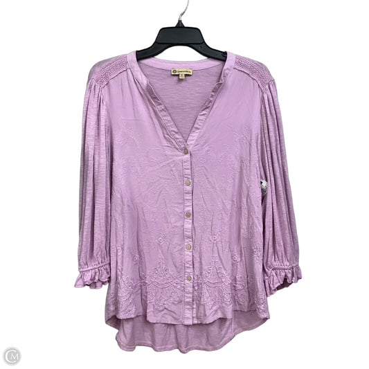 Blouse Long Sleeve By Democracy In Purple, Size: Xl