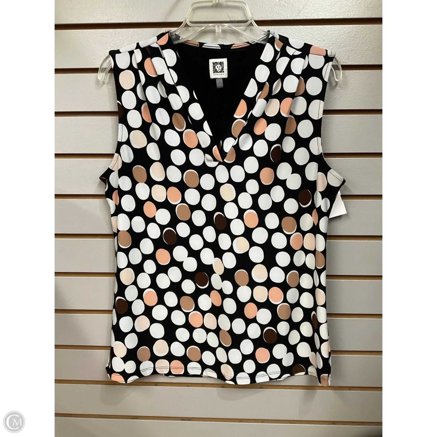 Top Sleeveless By Anne Klein In Polkadot Pattern, Size: M