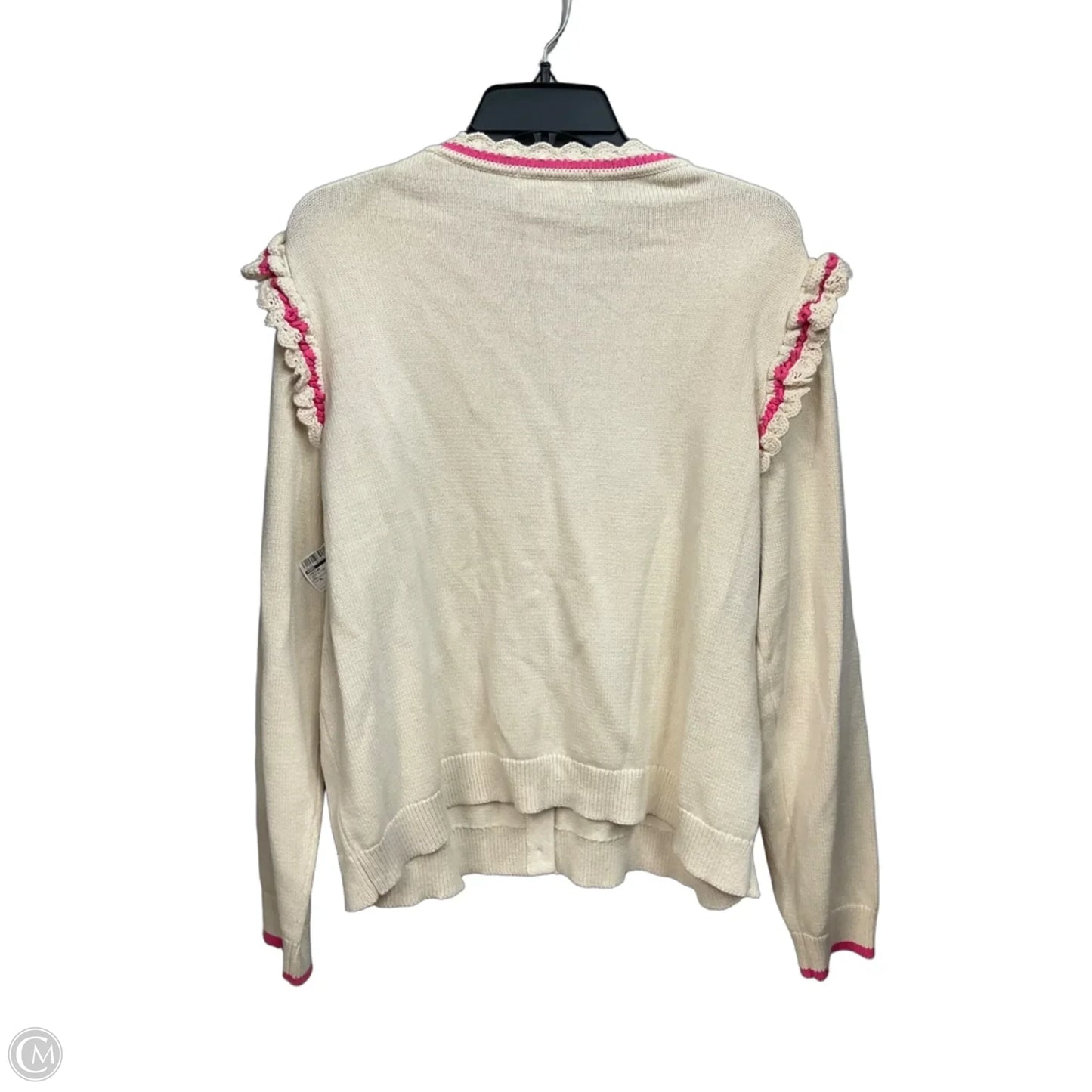 Cardigan By Boden In Cream & Pink, Size: Xl