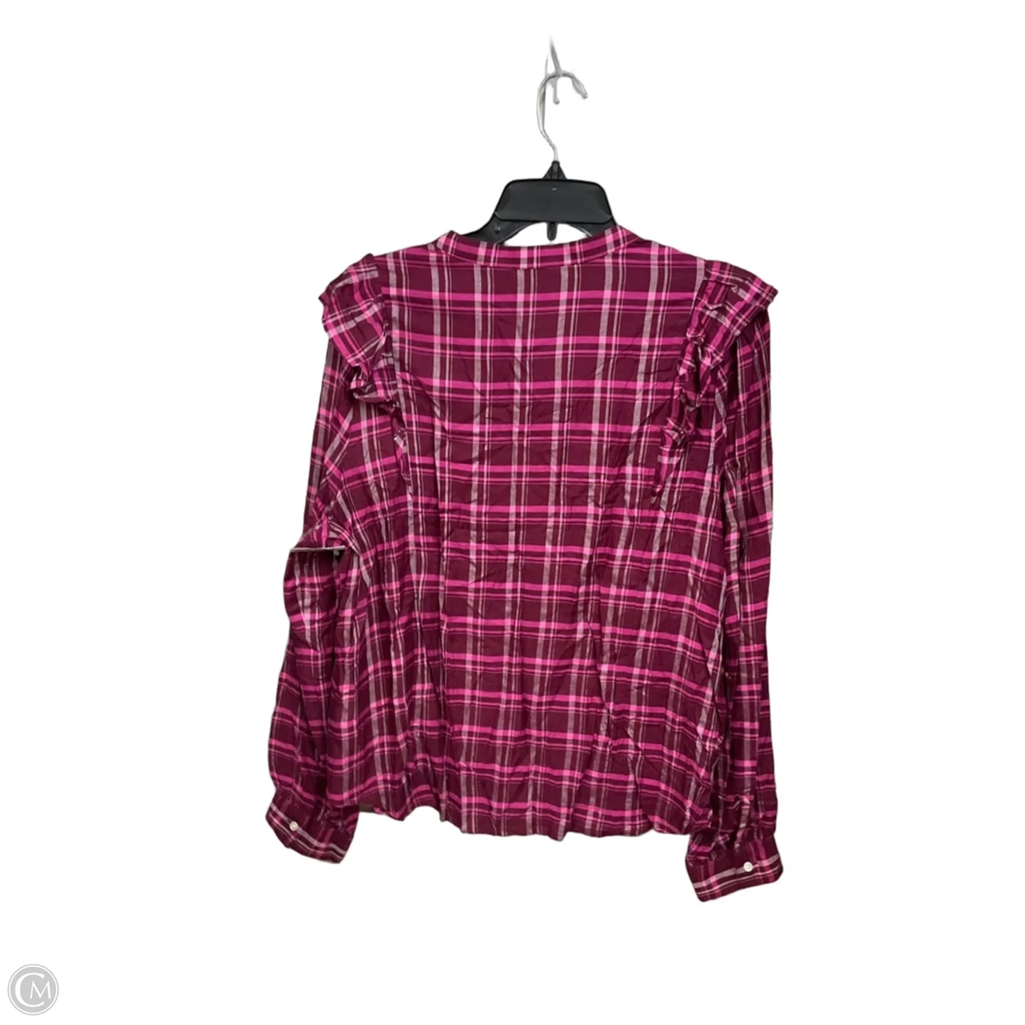 Top Long Sleeve By J. Crew In Plaid Pattern, Size: Xl