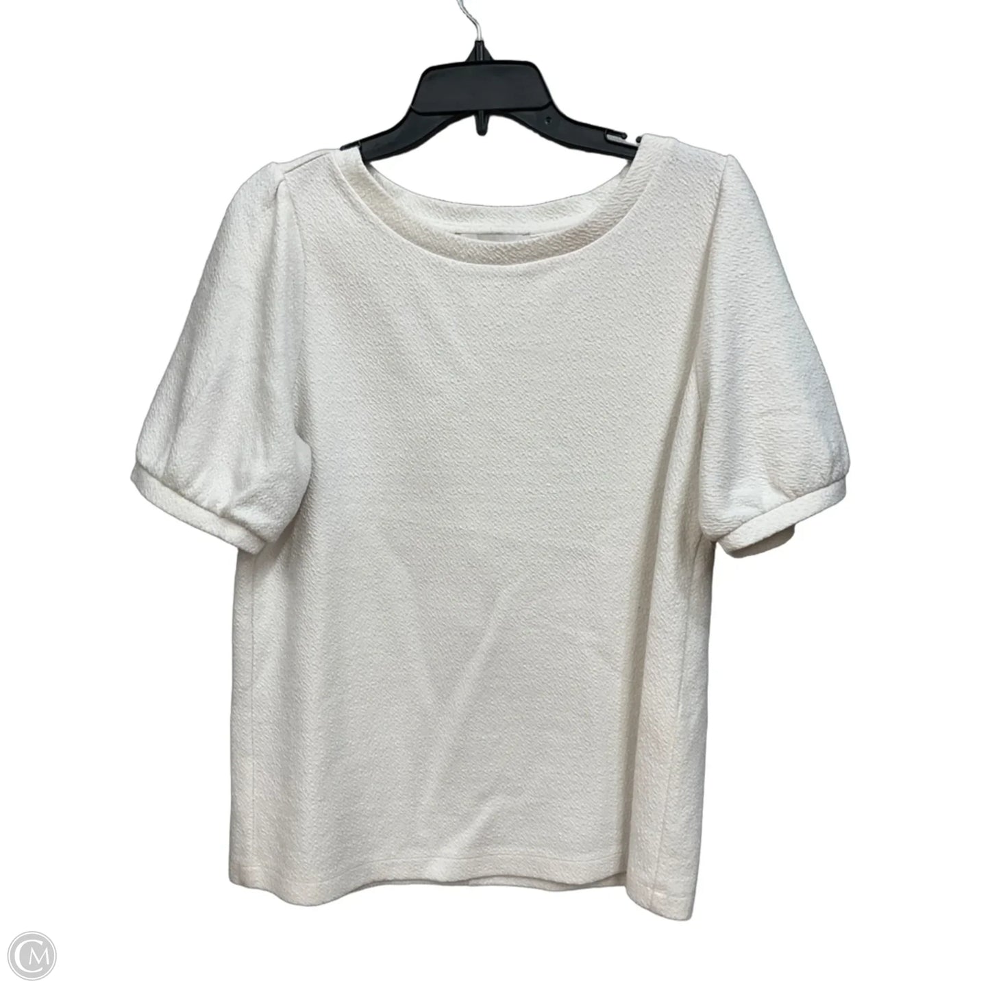 Top Short Sleeve By Loft In Cream, Size: L