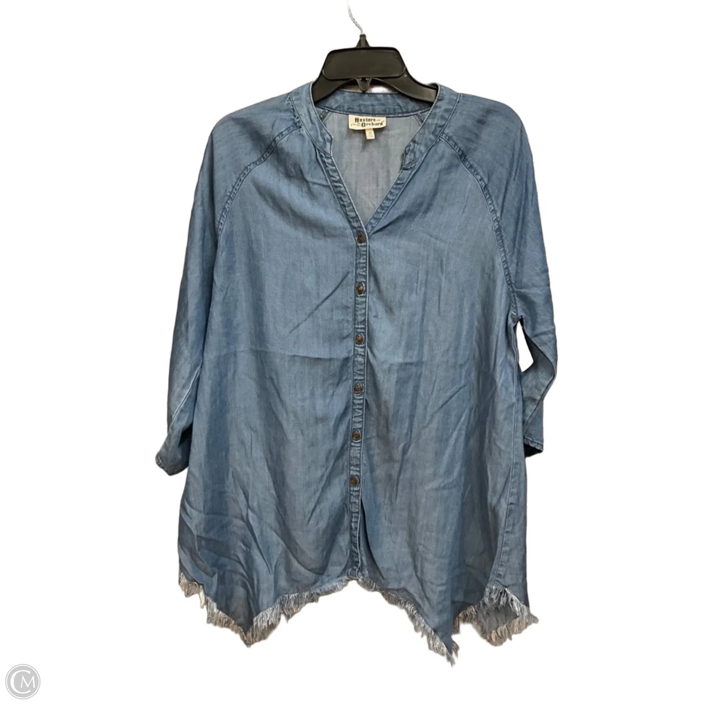 Top 3/4 Sleeve By Hester & Orchard In Blue Denim, Size: M