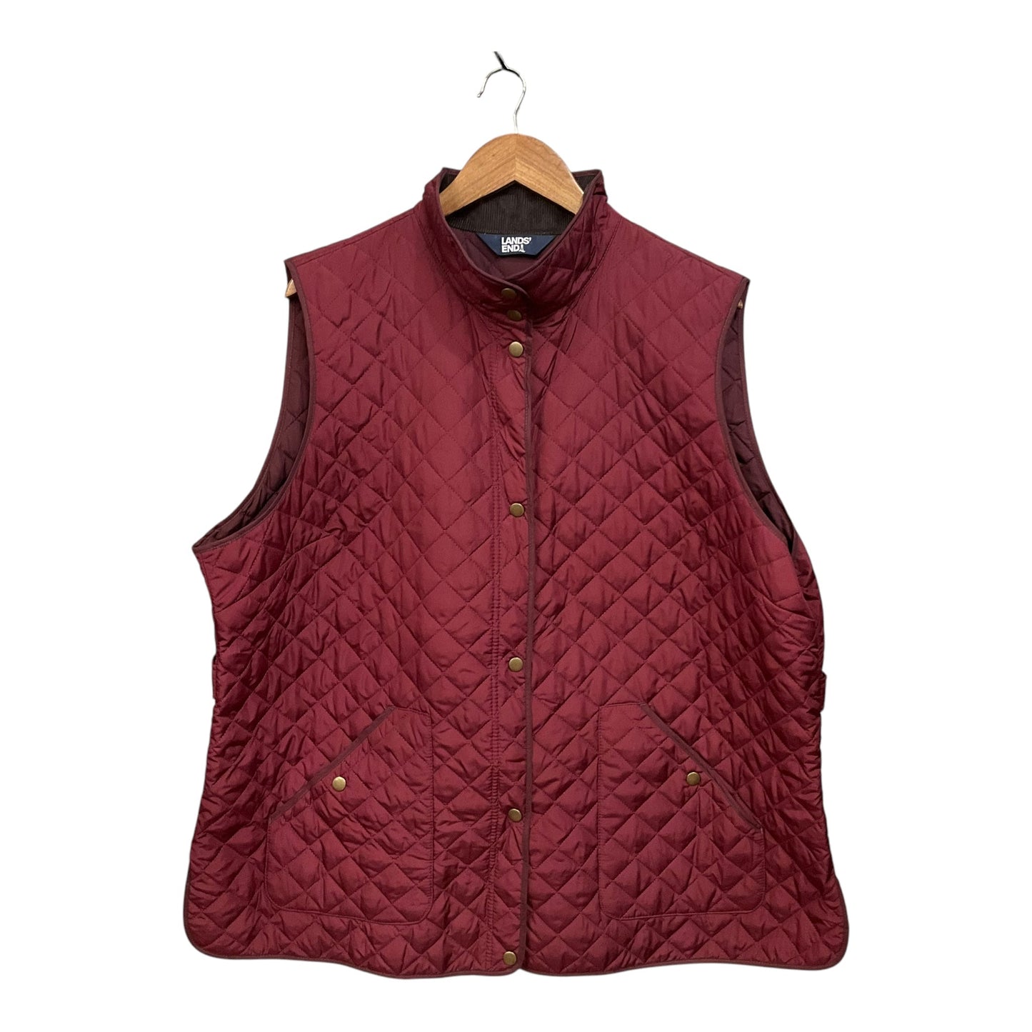 Vest Puffer & Quilted By Lands End In Maroon, Size: 2x